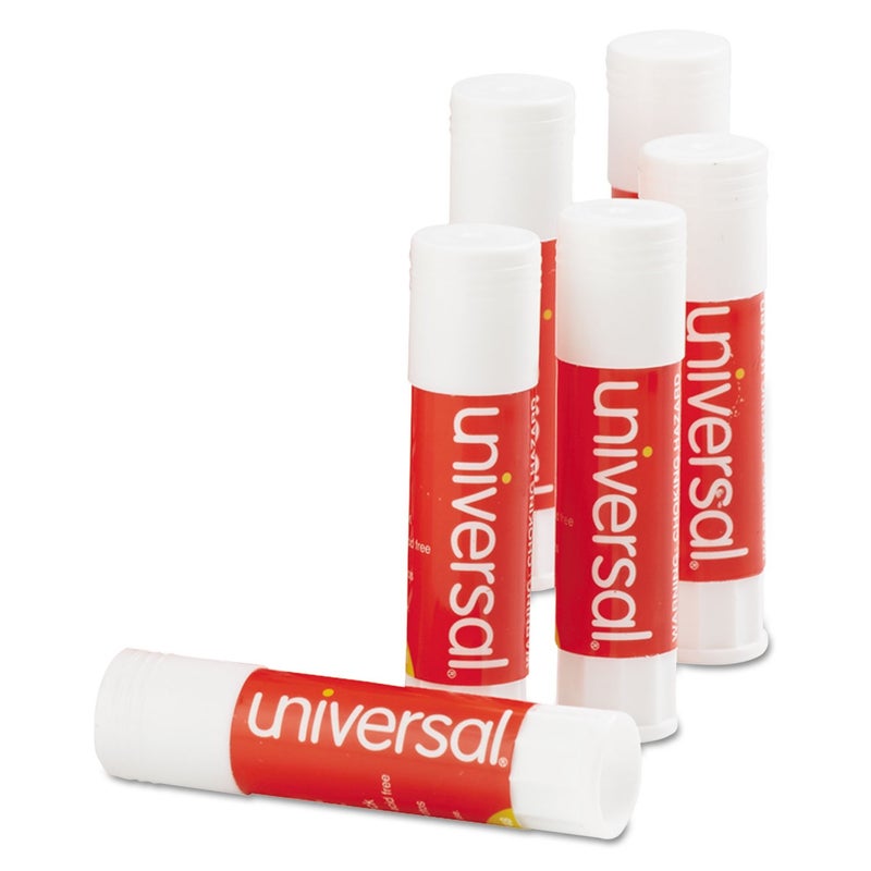 Universal 75748 Glue Stick, .28 oz, Stick, Clear, 12/Pack - Image 1